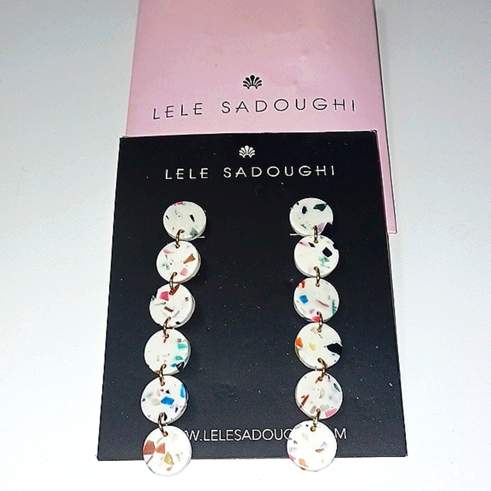 *NWOT* Lele Sadoughi Circle Drop Earrings - Picture 1 of 2